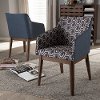 134-2PC-7182-RCW Mid Century Modern Dark Blue Patterned Accent Chair (Set of 2) - Reece