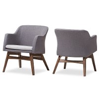 134-2PC-7178-RCW Mid-Century Modern Two-Tone Gray Accent Chair (Set of 2) - Vera