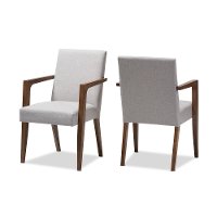 137-2PC-7364-RCW Mid-Century Modern Gray/Beige Accent Chair (Set of 2) - Andrea