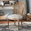 133-7335-RCW French Vintage Cane Back Upholstered Dining Room Chair - Adelia