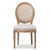 133-7335-RCW French Vintage Cane Back Upholstered Dining Room Chair - Adelia-3