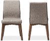 134-2PC-7181-RCW Set of 2 Mid Century Modern Brown Dining Room Chairs - Kimberly