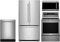 KIT KitcheAid 4 Piece Kitchen Appliance Package with Electric Range - Stainless Steel