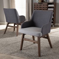 134-2PC-7176-RCW Mid-Century Modern Two-Tone Gray Dining Room Chair (Set of 2) - Monte