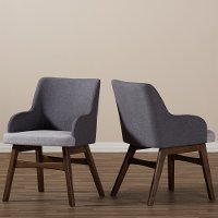 134-2PC-7176-RCW Set of 2 Mid Century Modern Gray Dining Room Chairs - Monte-2