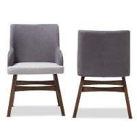 134-2PC-7176-RCW Set of 2 Mid Century Modern Gray Dining Room Chairs - Monte-4