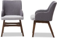 134-2PC-7176-RCW Set of 2 Mid Century Modern Gray Dining Room Chairs - Monte-5