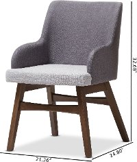 134-2PC-7176-RCW Set of 2 Mid Century Modern Gray Dining Room Chairs - Monte-8