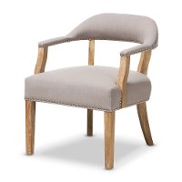 133-7367-RCW Classic Weathered Oak and Beige Accent Chair - Macee