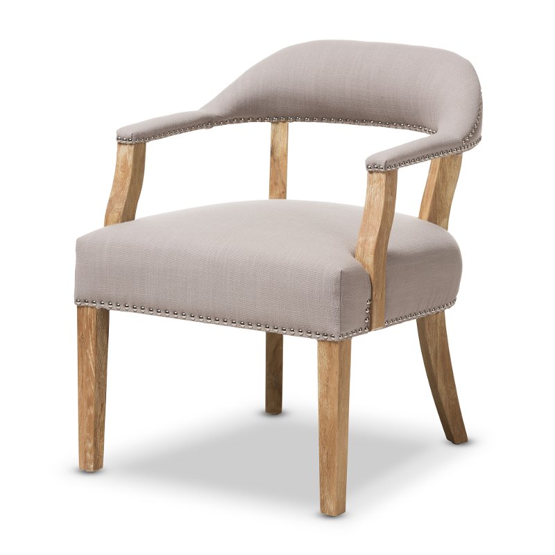 Classic Weathered Oak And Beige Accent Chair Macee Rc Willey Classic Weathered Oak And Beige Accent Chair Macee Rc Willey Furniture