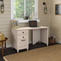 Driftwood Dreams White Office Desk - Volcano Dusk