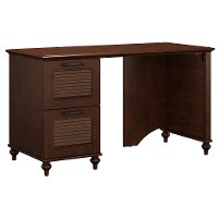 Coastal Cherry Brown Office Desk with Two Drawers - Volcano Dusk-2