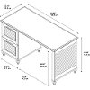 Coastal Cherry Brown Office Desk with Two Drawers - Volcano Dusk-7