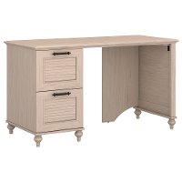 Driftwood Dreams White Office Desk with Two Drawers - Volcano Dusk-2