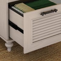 Driftwood Dreams White Office Desk with Two Drawers - Volcano Dusk-5