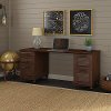 Long Cherry Brown Office Desk - Volcano Dusk