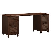Long Cherry Brown Office Desk - Volcano Dusk-2