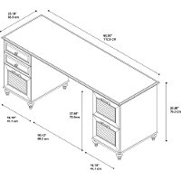 Long Cherry Brown Office Desk - Volcano Dusk-8