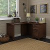 Coastal Cherry Brown L Shaped Desk - Volcano Dusk
