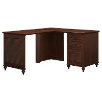 Coastal Cherry Brown L Shaped Desk - Volcano Dusk-2