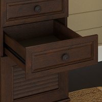 Cherry Brown L Shaped Desk with Drawers - Volcano Dusk-6