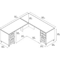 Cherry Brown L Shaped Desk with Drawers - Volcano Dusk-8