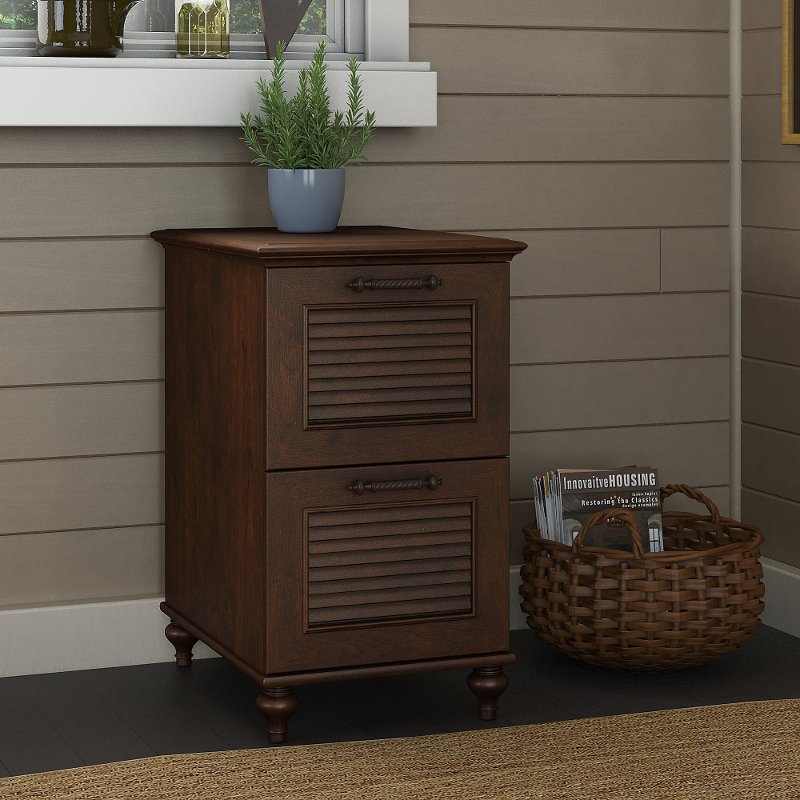 Cherry Brown 2 Drawer Wood File Cabinet Rc Willey Furniture Store