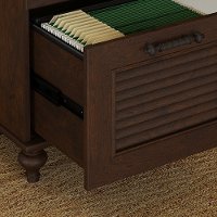 Cherry Brown 2 Drawer Wood File Cabinet-5