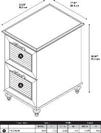 Antique White 2 Drawer File Cabinet-7
