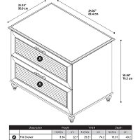 Driftwood White 2 Drawer Wood Lateral File Cabinet - Volcano Dusk-7