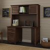 51 Inch Coastal Cherry Brown Computer Desk with Hutch - Volcano Dusk