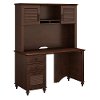 51 Inch Coastal Cherry Brown Computer Desk with Hutch - Volcano Dusk-2