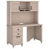 51 Inch Driftwood Dreams White Computer Desk with Hutch - Volcano Dusk-2
