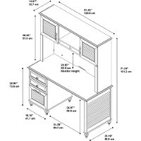 51 Inch Driftwood Dreams White Computer Desk with Hutch - Volcano Dusk-8