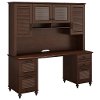68 Inch Coastal Cherry Brown Office Desk with Hutch - Volcano Dusk-2