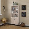 Driftwood Dreams White Bookshelf with Doors - Volcano Dusk