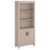 Driftwood Dreams White Bookshelf with Doors - Volcano Dusk-2