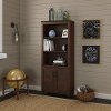 Coastal Cherry Brown Bookshelf with Doors - Volcano Dusk-1