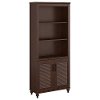 Coastal Cherry Brown Bookshelf with Doors - Volcano Dusk-2