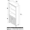 Coastal Cherry Brown Bookshelf with Doors - Volcano Dusk-6
