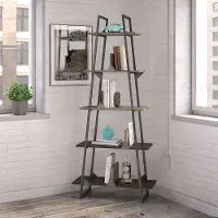 RFB132RG-03 Refinery Rustic Gray A-Frame Bookshelf