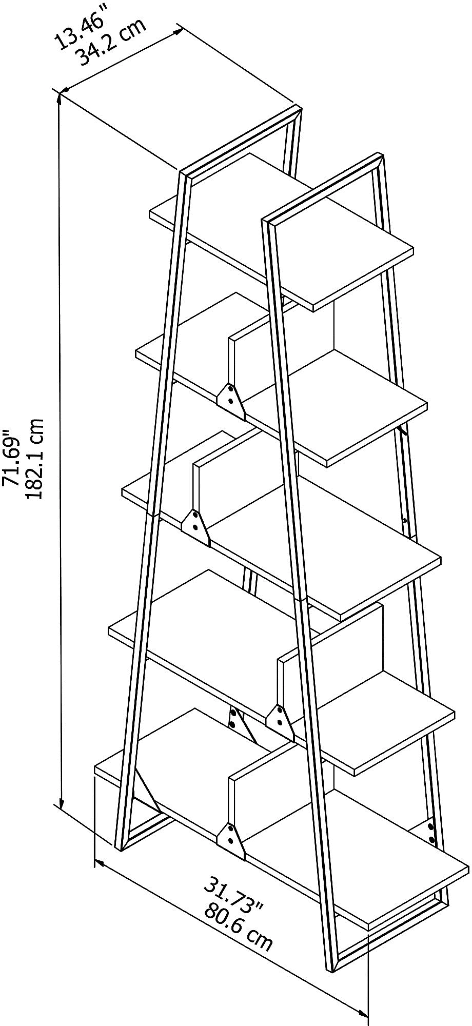 RFB132RG-03 Refinery Rustic Gray A-Frame Bookshelf-4