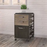 RFF116RG-03 Refinery Rustic Gray 3 Drawer Mobile File Cabinet