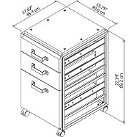 Rustic Gray 3 Drawer Mobile File Cabinet - Refinery-5