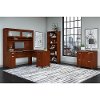 Hansen Cherry L-Desk, Hutch, File Cabinet and Bookcase - Tuxedo-1