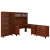 Hansen Cherry L-Desk, Hutch, File Cabinet and Bookcase - Tuxedo-4