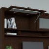 Mocha Cherry L-Desk, Hutch, File Cabinet, and Bookcase - Tuxedo-1