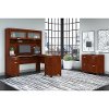 Hansen Cherry L-Desk, Hutch, and Lateral File Cabinet - Tuxedo