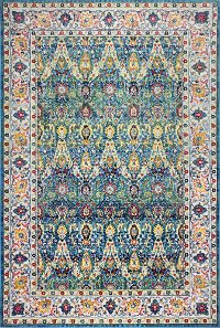 Transitional Azure Blue 8 Foot Runner Rug - Charleston