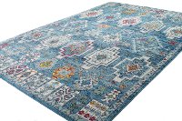 Transitional Blue 8 Foot Runner Rug - Charleston
